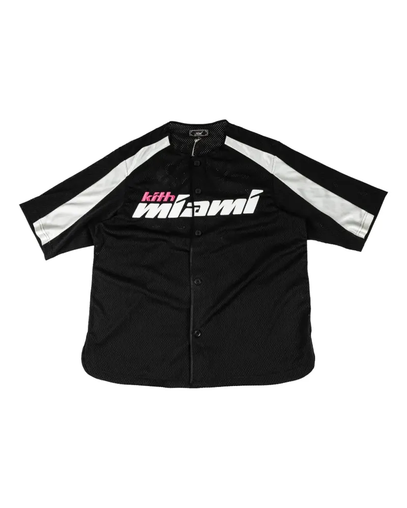 KITH Miami Willis Baseballhemd aus Mesh - Schwarz Schwarz