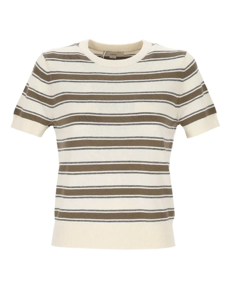 Vince striped short-sleeved t-shirt - Nude Nude