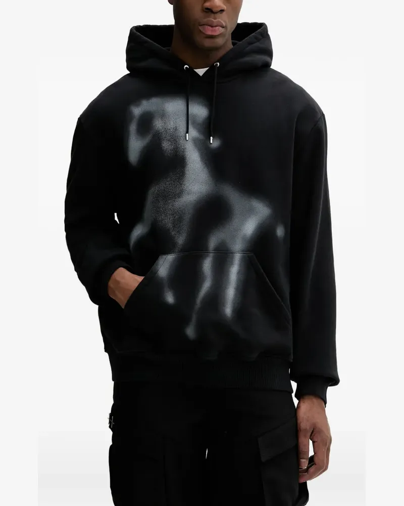 Heliot Emil Hoodie mit grafischem Print - Schwarz Schwarz