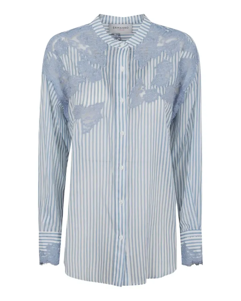Ermanno Scervino striped lace shirt - Blau Blau