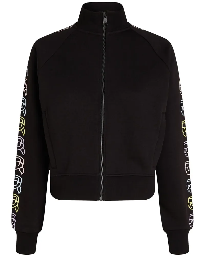 Karl Lagerfeld Ikon 2.0 Sweatshirt mit Reißverschluss - Schwarz Schwarz