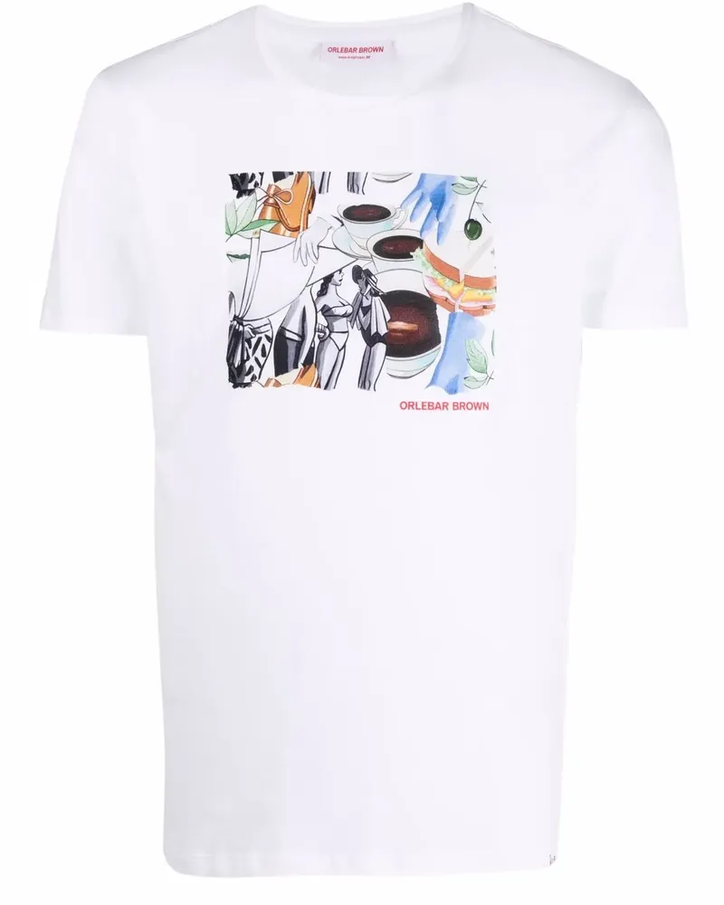 Orlebar Brown T-Shirt mit Collagen-Print - Weiß Weiß