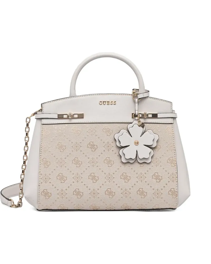 Guess Melinda Tote Bag mit Blumenanhänger - Grau Grau