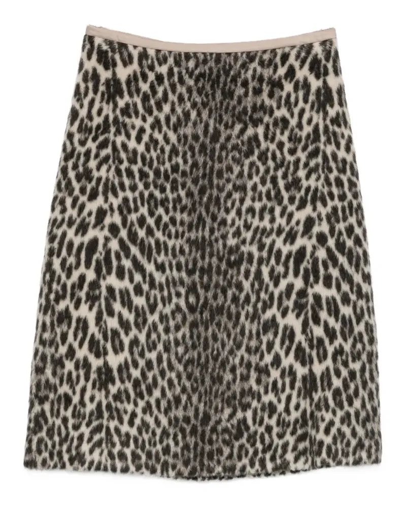 Max Mara Trionfo leopard-print midi skirt - Nude Nude