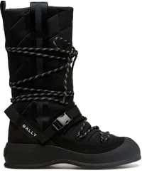 Bally Halbhohe Stiefel mit Logo-Print Schwarz