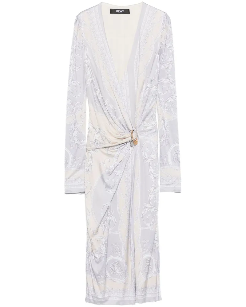 Versace Midikleid mit Coupe des Dieux-Print - Nude Nude