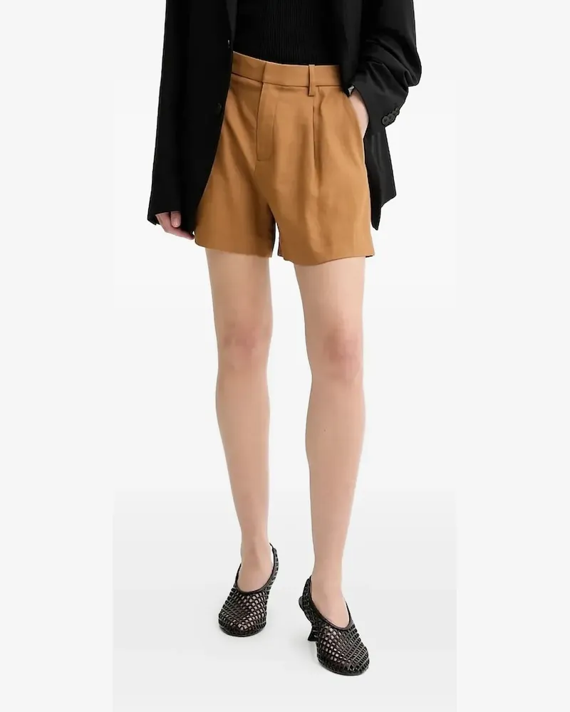 A.L.C. Hoch sitzende Bundfaltenshorts - Braun Braun