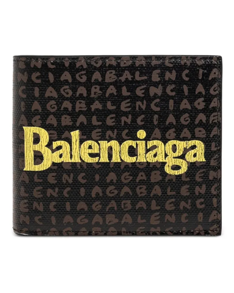 Balenciaga Portemonnaie mit Logo-Print - Schwarz Schwarz