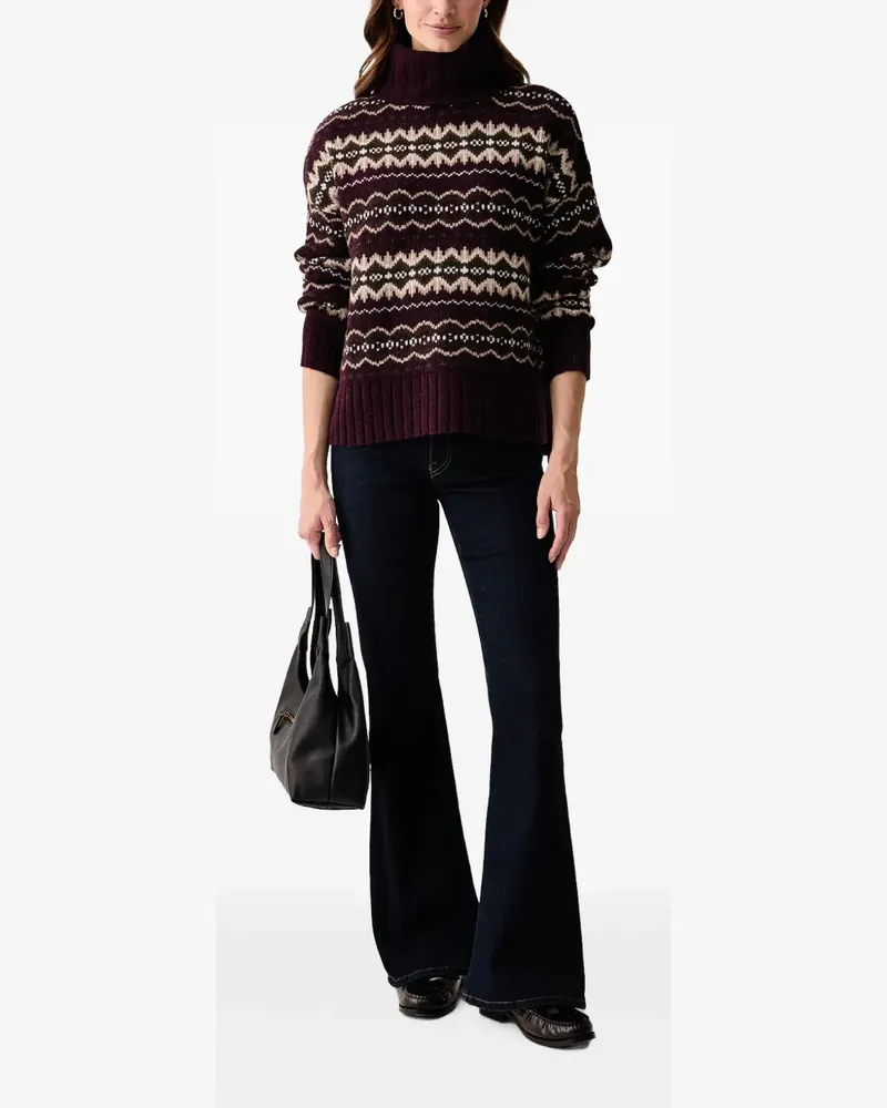 Barbour Rollkragenpullover mit Fair-Isle-Muster - Violett Violett