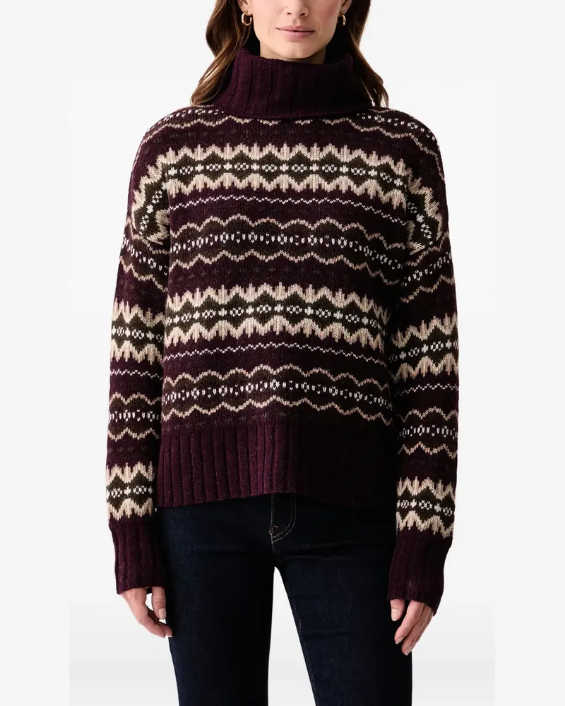 Barbour Rollkragenpullover mit Fair-Isle-Muster - Violett Violett