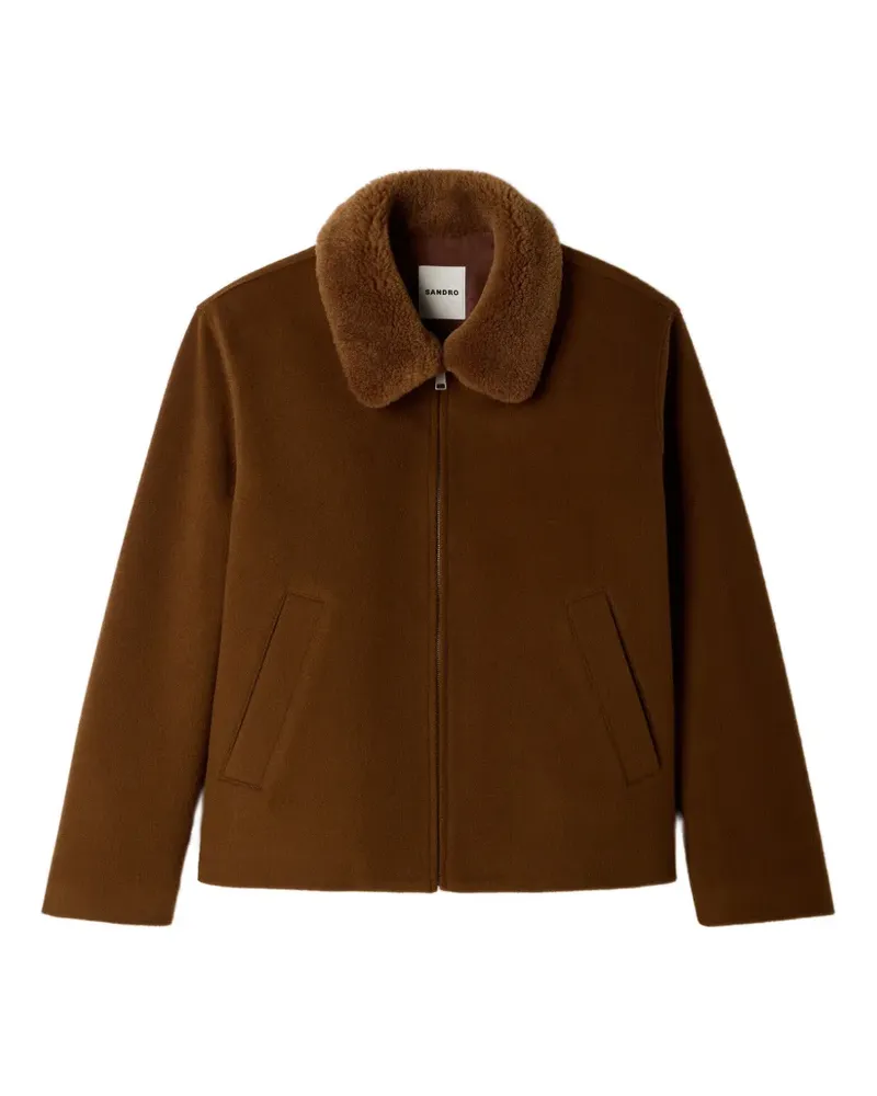 Sandro Jacke mit Shearling-Kragen - Braun Braun