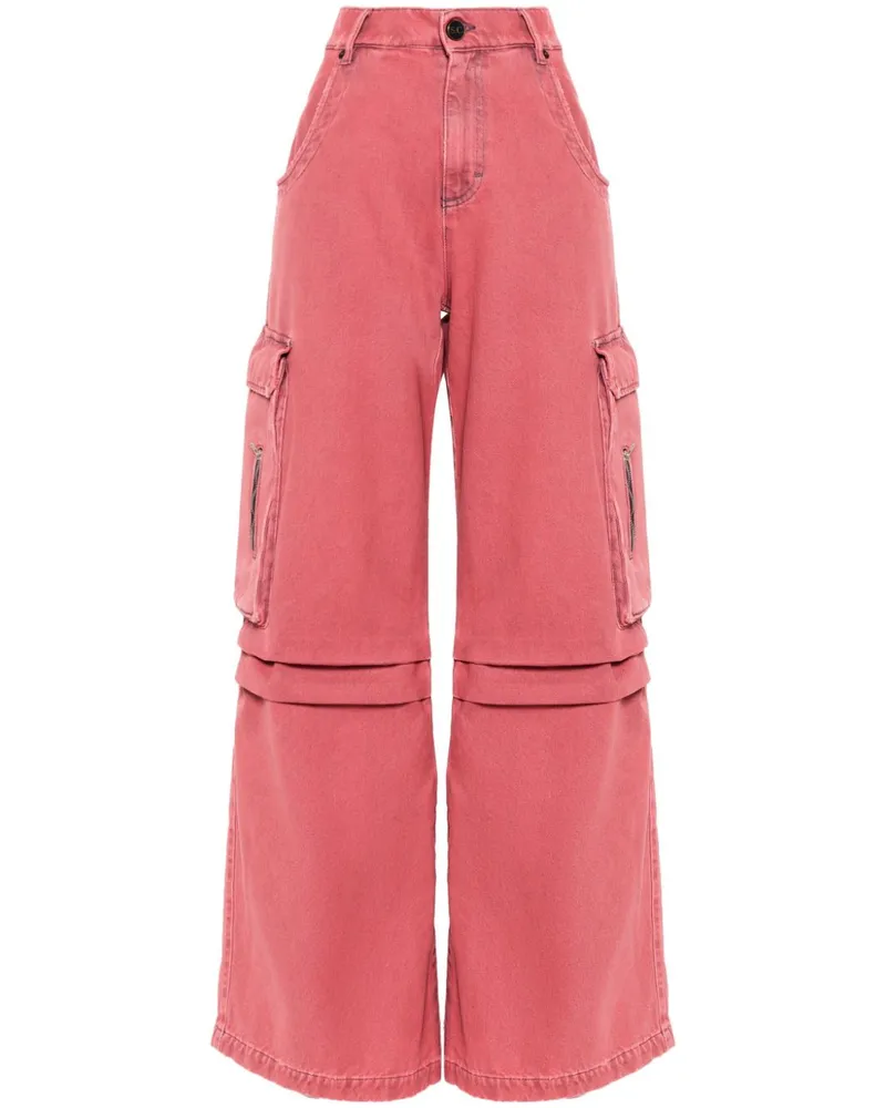 Semicouture Cargo-Jeans mit hohem Bund Rosa