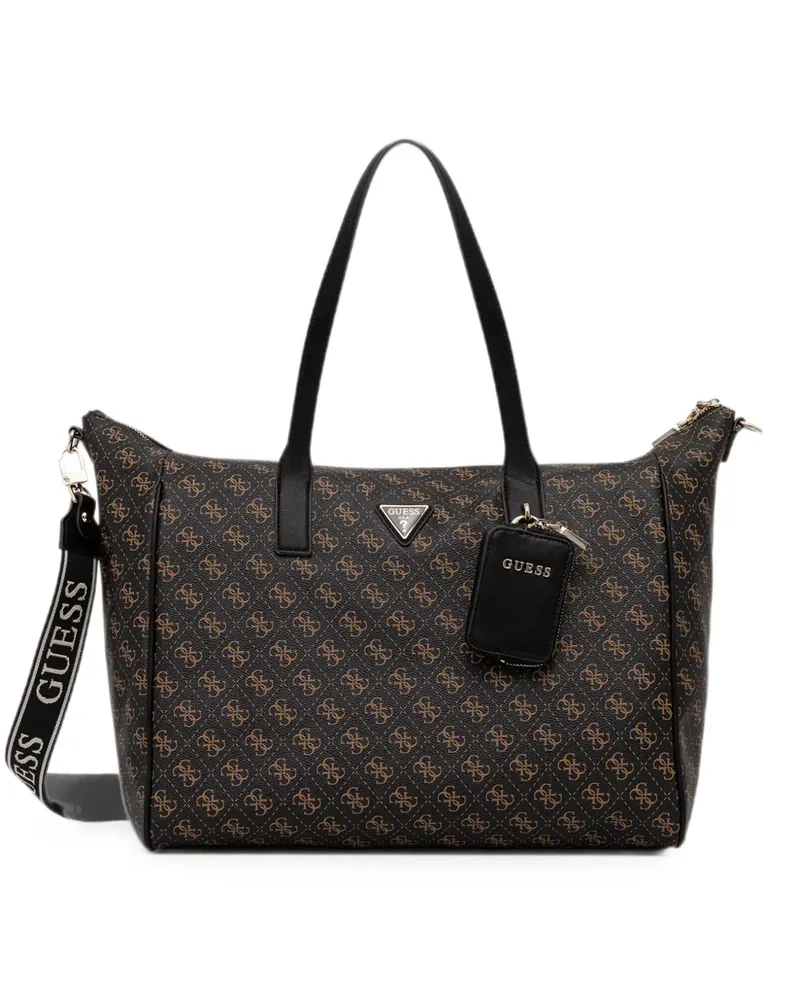 Guess large Latona monogram-pattern tote bag - Schwarz Schwarz