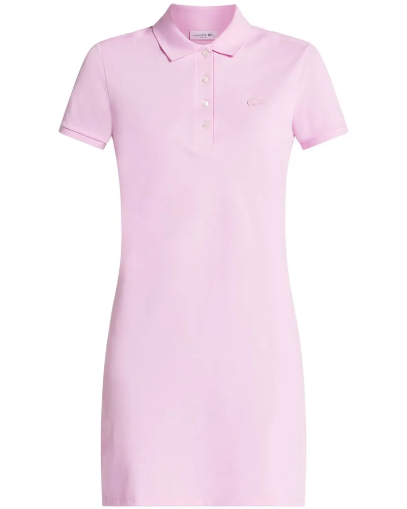 Lacoste Poloshirt-Kleid mit Logo-Patch Rosa