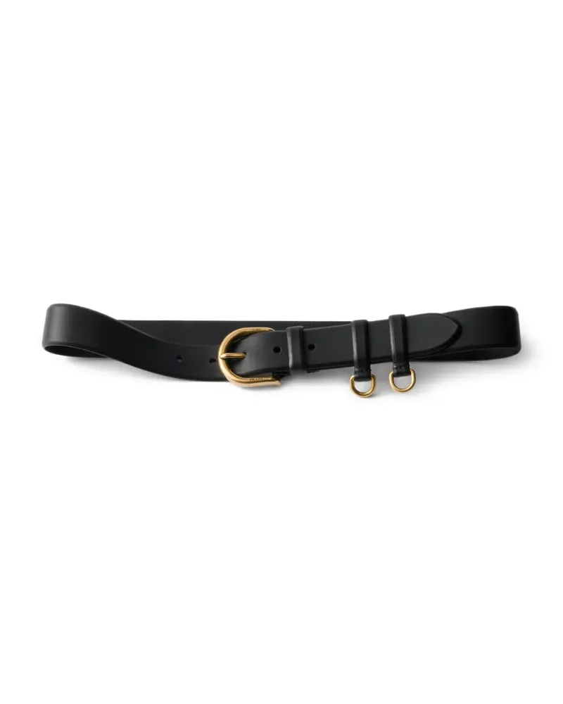 Prada Gürtel aus Leder - Schwarz Schwarz