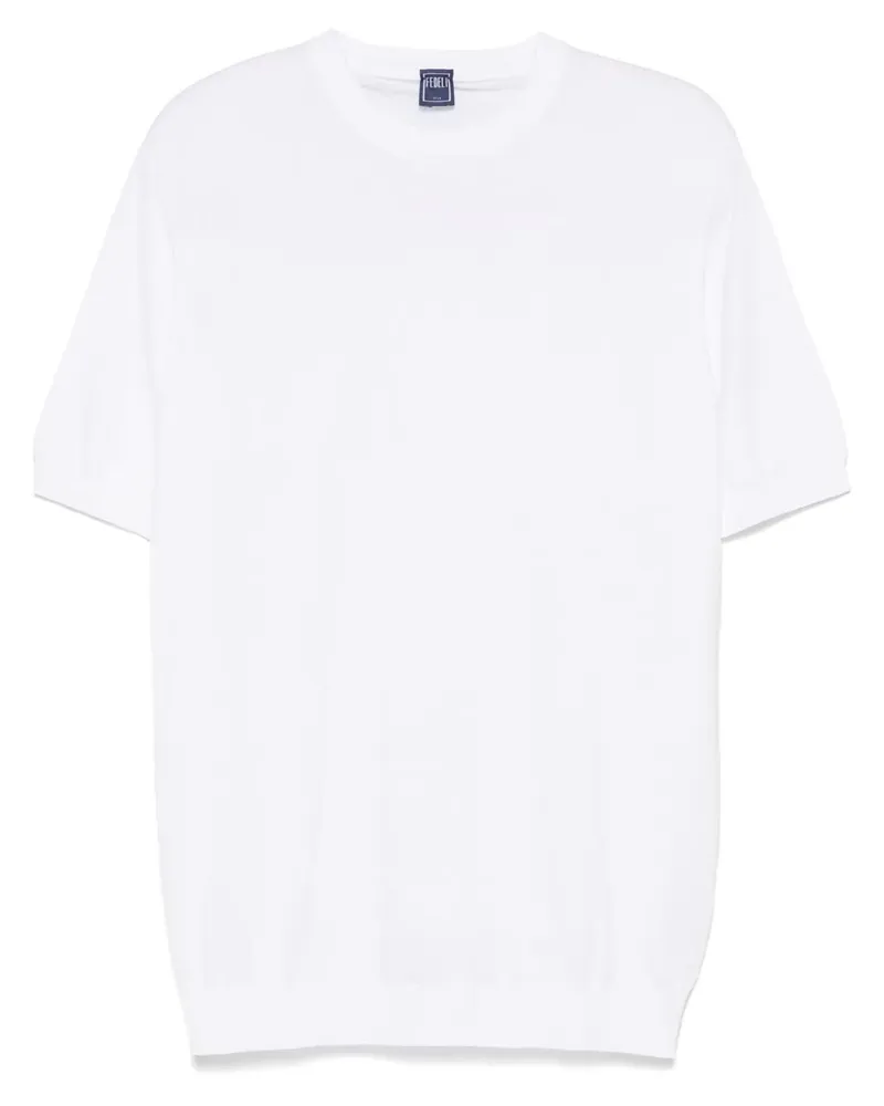 Fedeli Fein gestricktes T-Shirt - Weiß Weiß