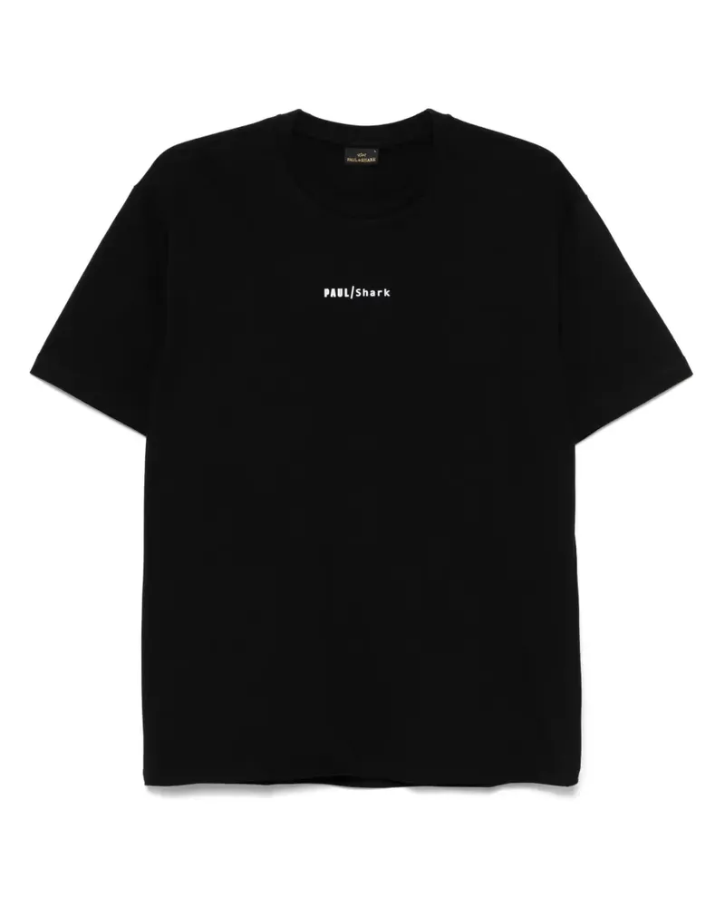Paul & Shark T-Shirt mit gummiertem Logo - Schwarz Schwarz