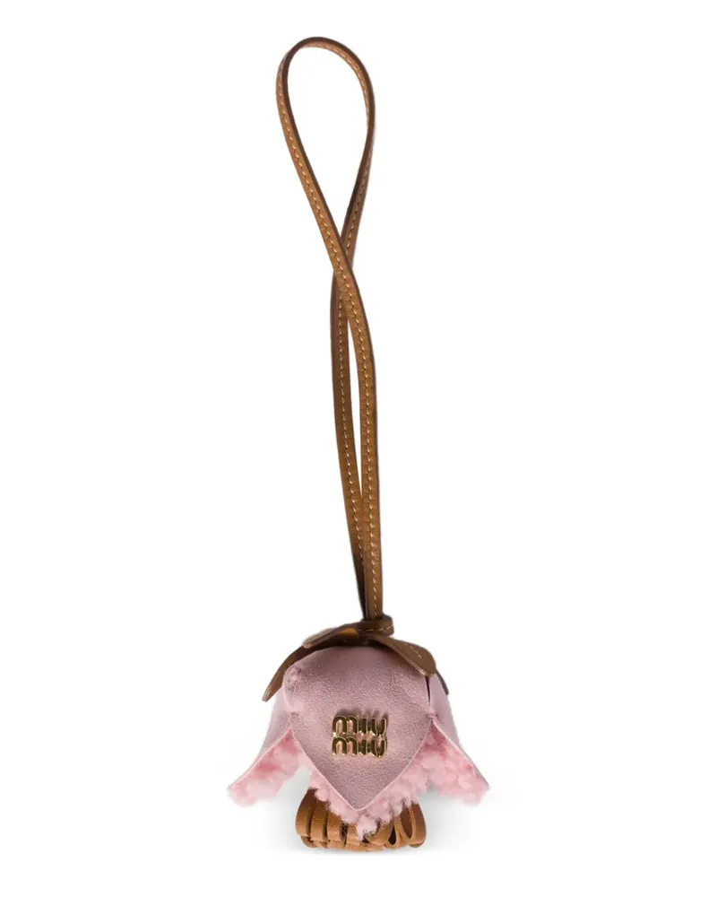 Miu Miu Taschenanhänger mit Logo aus Leder - Braun Braun