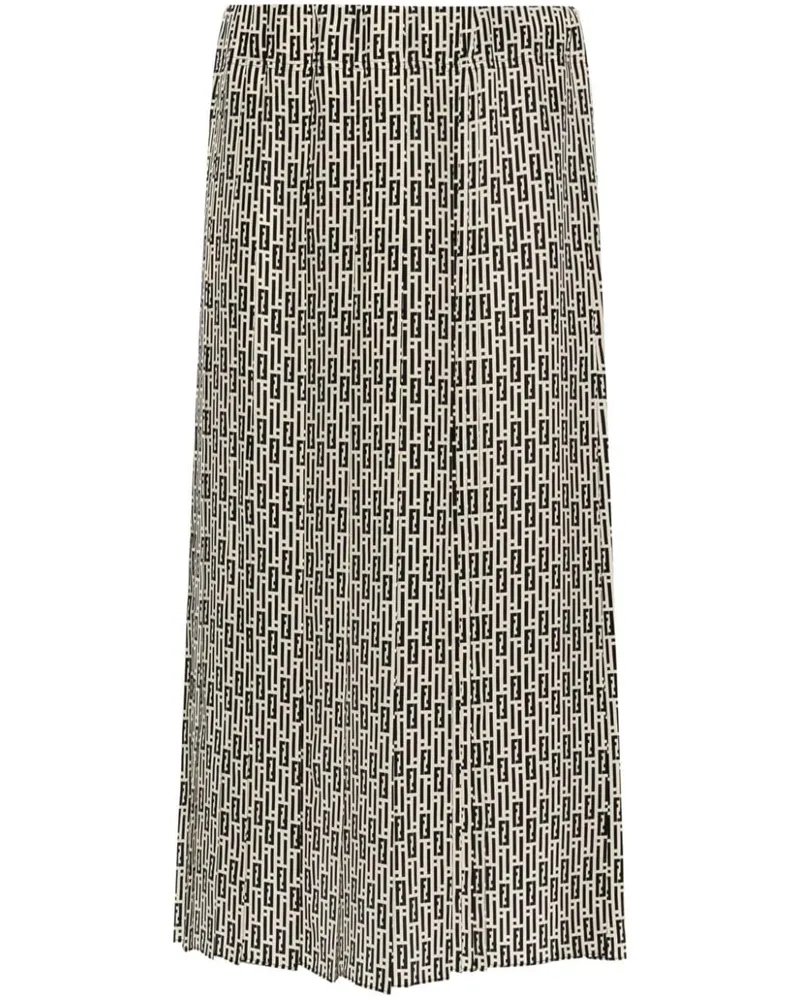 Fendi Midirock mit grafischem Print - Nude Nude