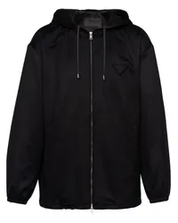 Prada Hoodie aus Kaschmir mit Logo Schwarz