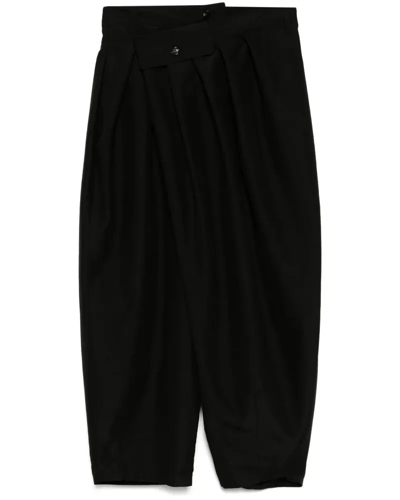 SONGZIO Tapered-Hose mit Drapierung - Schwarz Schwarz
