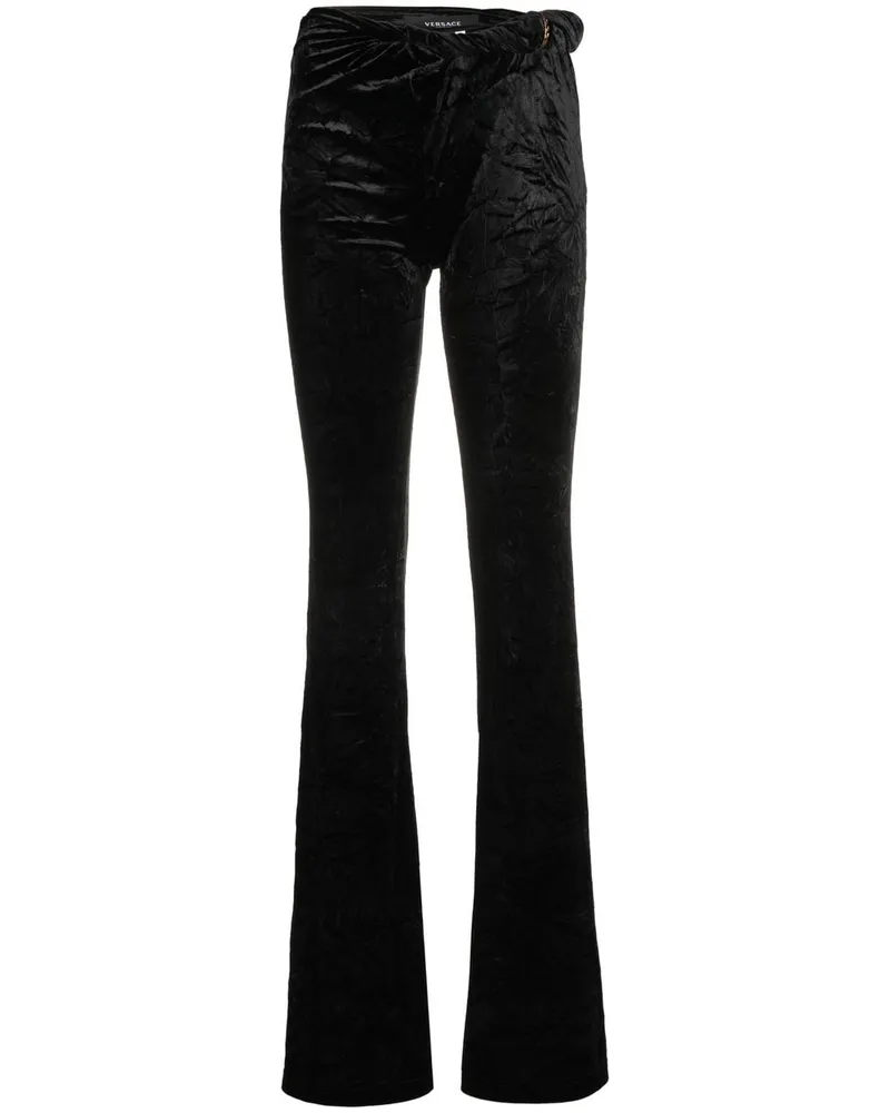 Versace Ausgestellte Samthose - Schwarz Schwarz