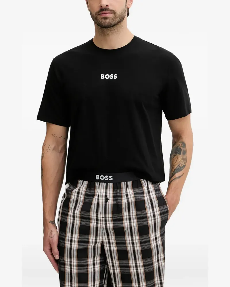 HUGO BOSS plaid-check pyjama set - Schwarz Schwarz