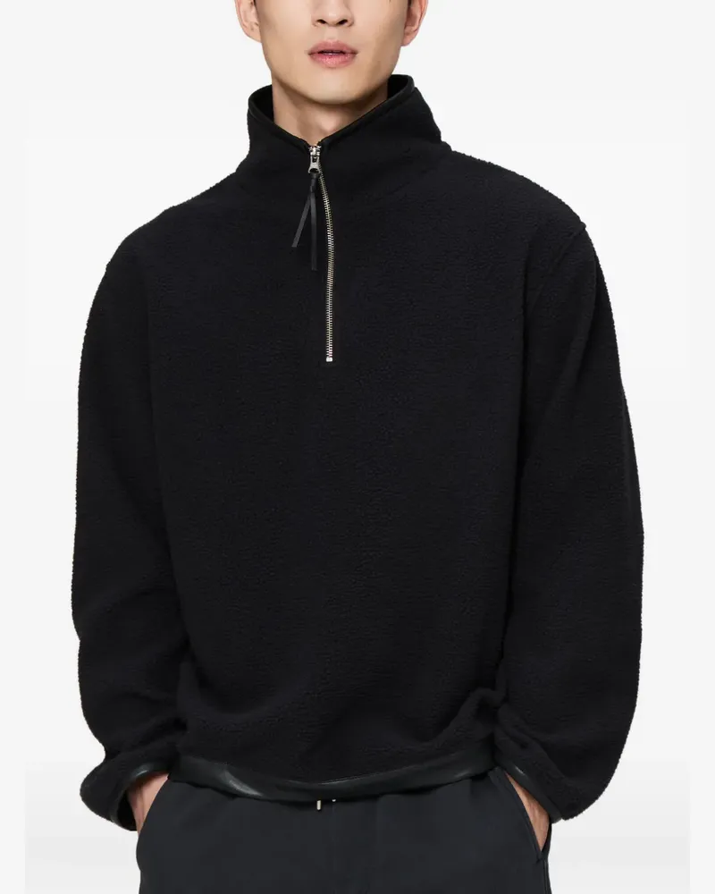 OFF DUTY Crush Pullover mit kurzem Reißverschluss - Schwarz Schwarz