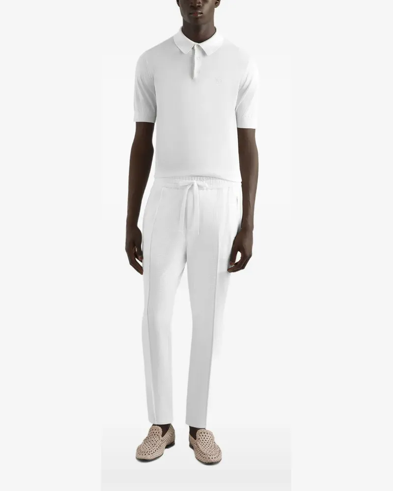 Dolce & Gabbana Poloshirt mit Logo-Stickerei - Weiß Weiß