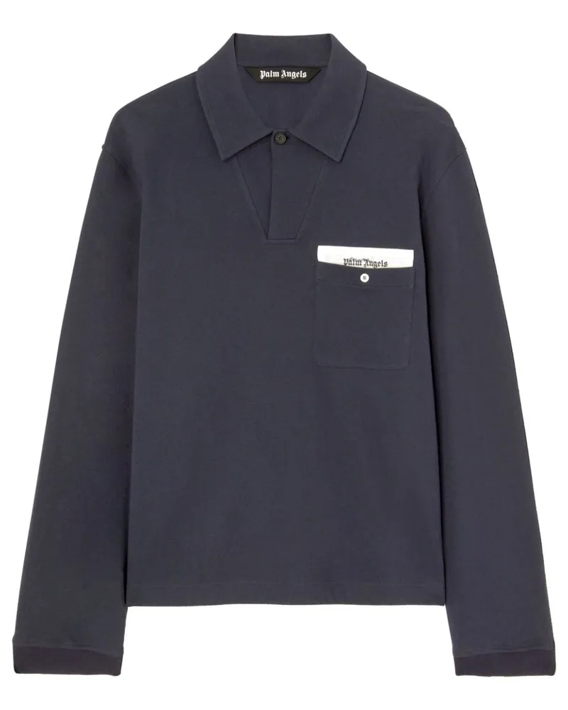Palm Angels Poloshirt mit Sartorial Tape - Blau Blau