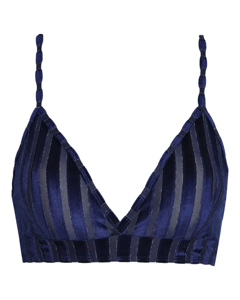 Amir Slama x Astrid gestreiftes Cropped-Top - Blau Blau