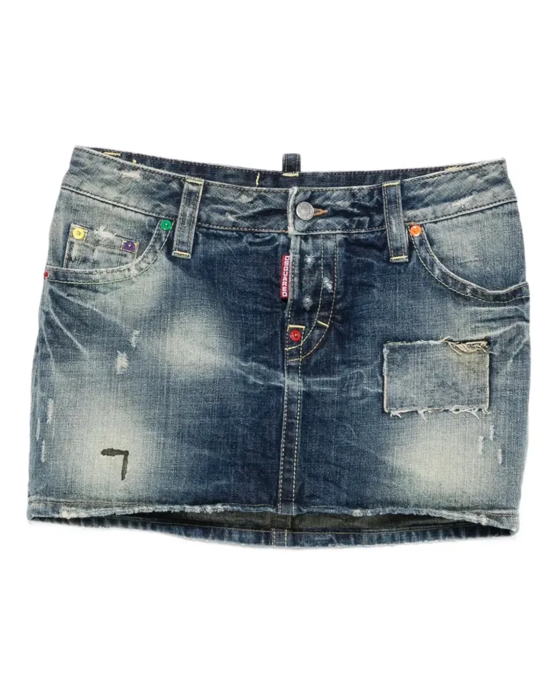 Dsquared2 2000s Rock im Patchwork-Look - Blau Blau