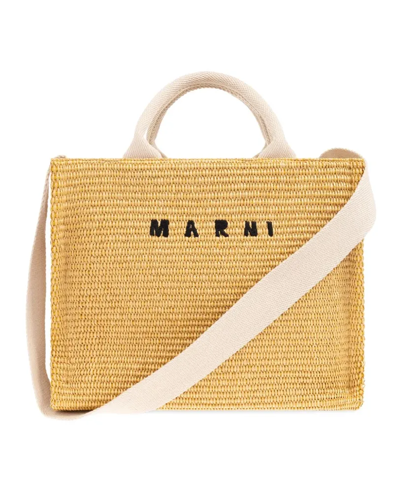 Marni Tote Bag mit Logo-Stickerei - Braun Braun