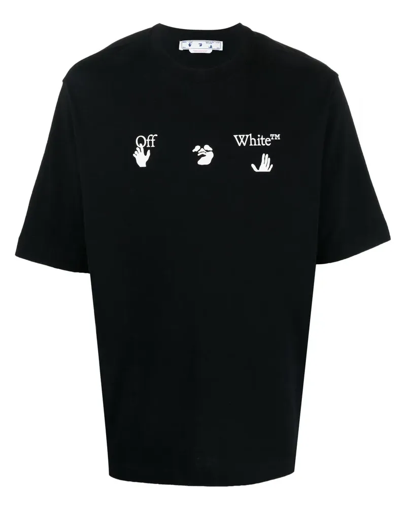 OFF-WHITE T-Shirt mit Hands Off-Print - Schwarz Schwarz