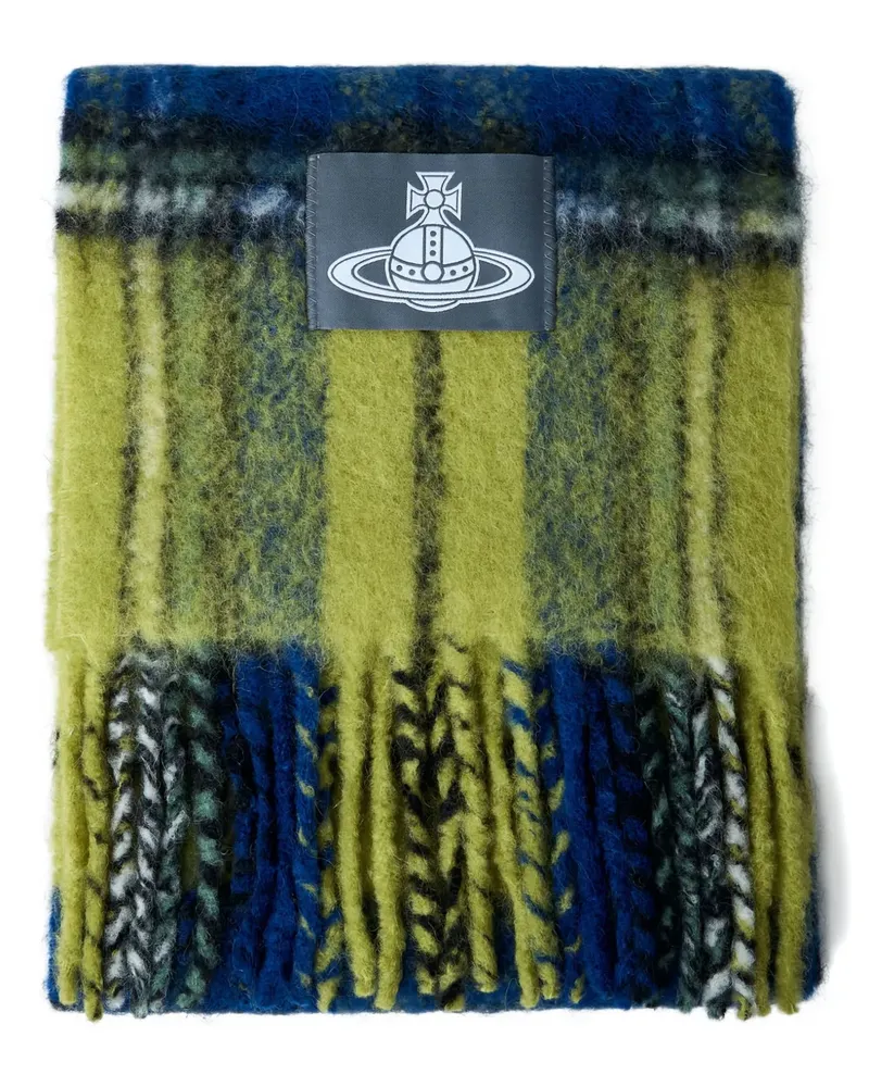 Vivienne Westwood plaid fringed scarf - Gelb Gelb