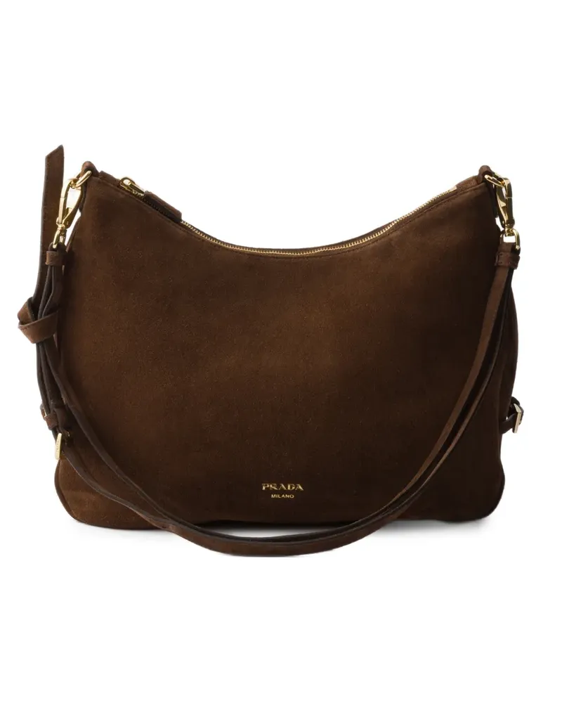 Prada Schultertasche aus Wildleder - Braun Braun