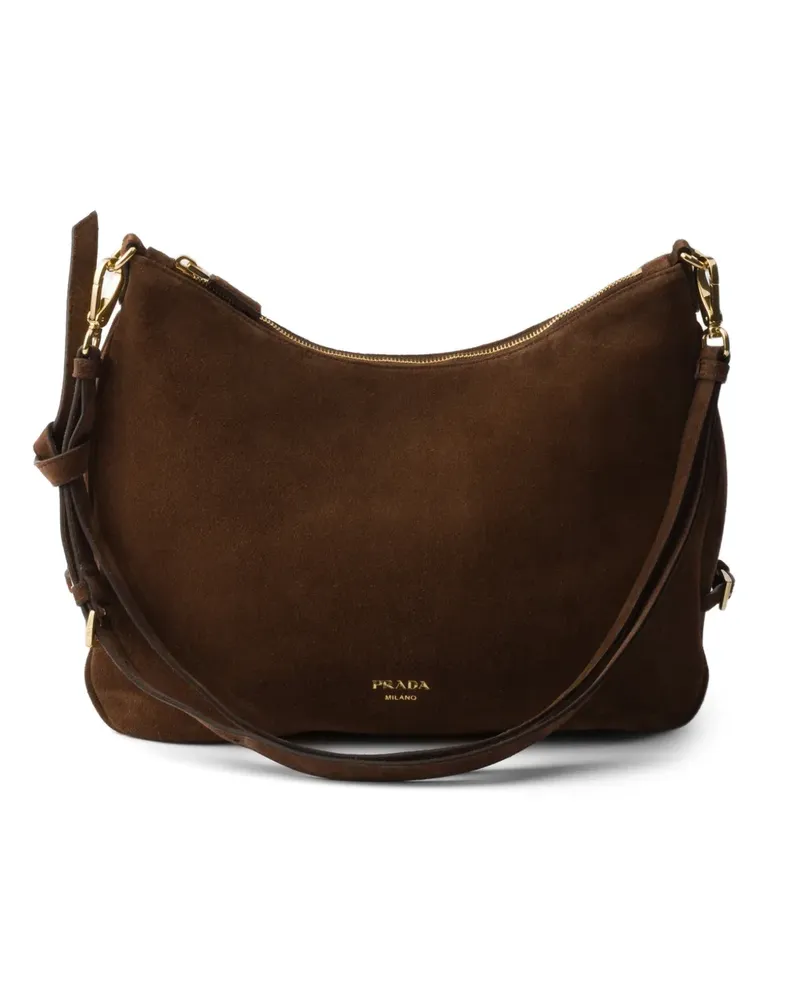 Prada Große Schultertasche aus Wildleder - Braun Braun