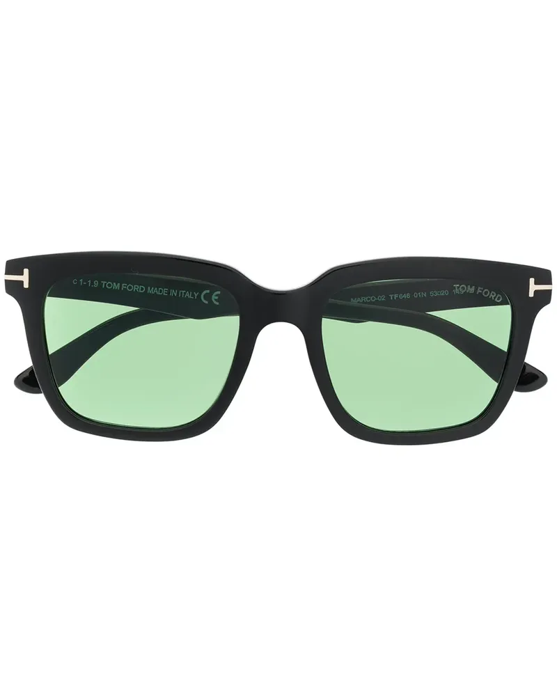 Tom Ford Eckige Sonnenbrille - Schwarz Schwarz