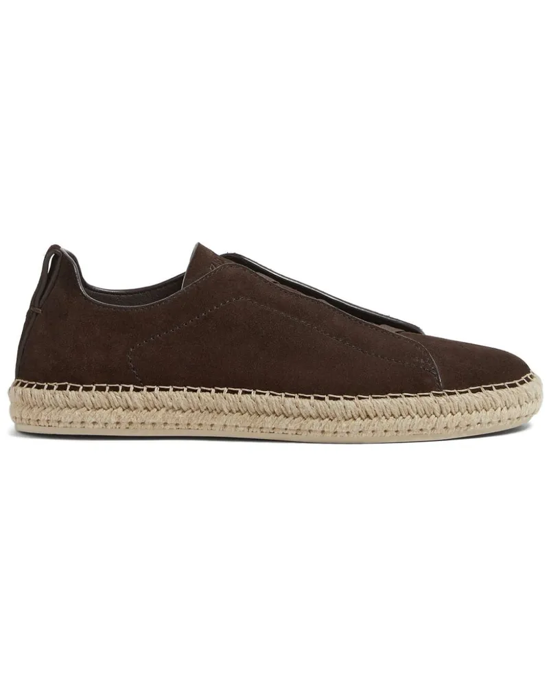 Ermenegildo Zegna Triple Stitch Espadrilles aus Wildleder Braun