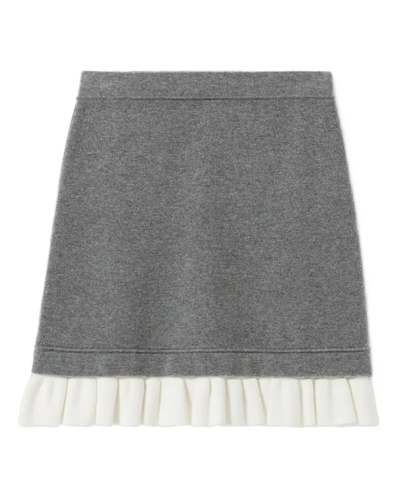 Claudie Pierlot Gerüschter Minirock aus Wolle - Grau Grau