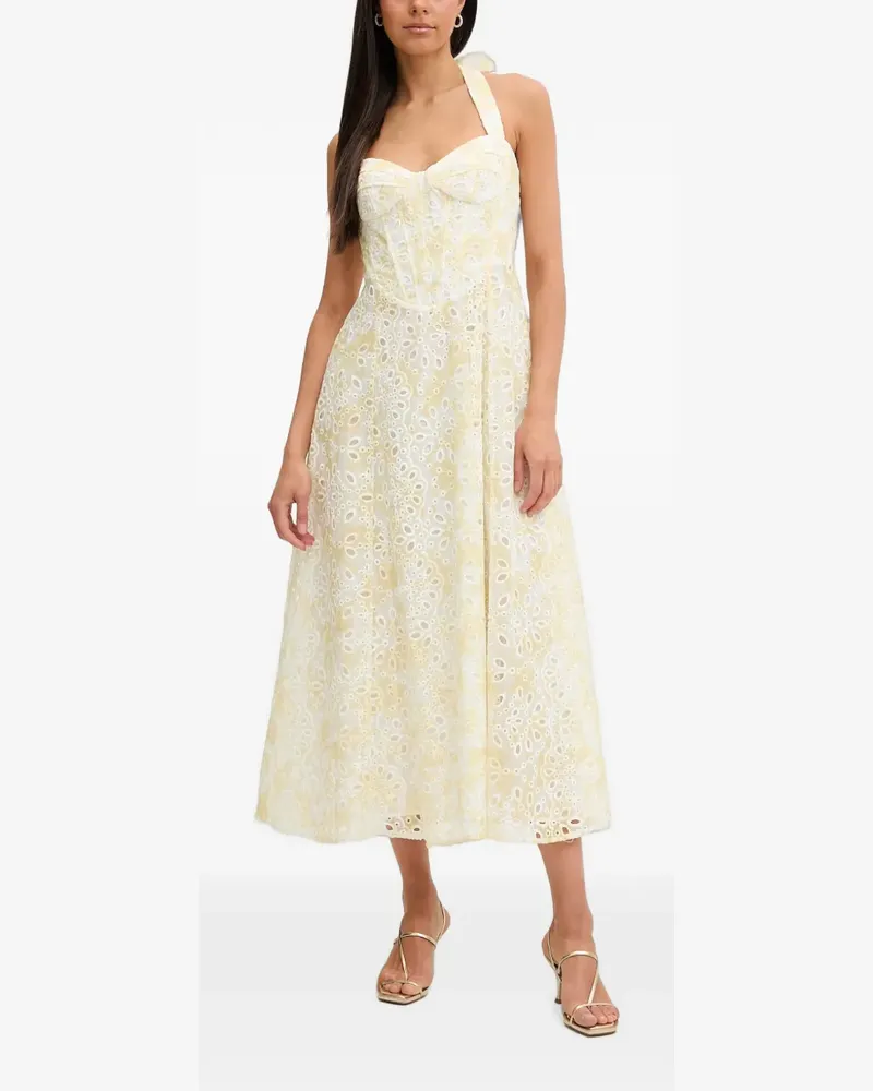 Bardot Pollie floral-print broderie-anglaise midi dress - Gelb Gelb