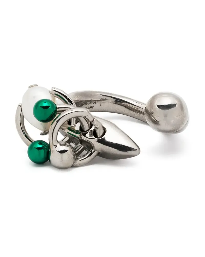 Acne Studios Ring mit Perlen - Silber Silber