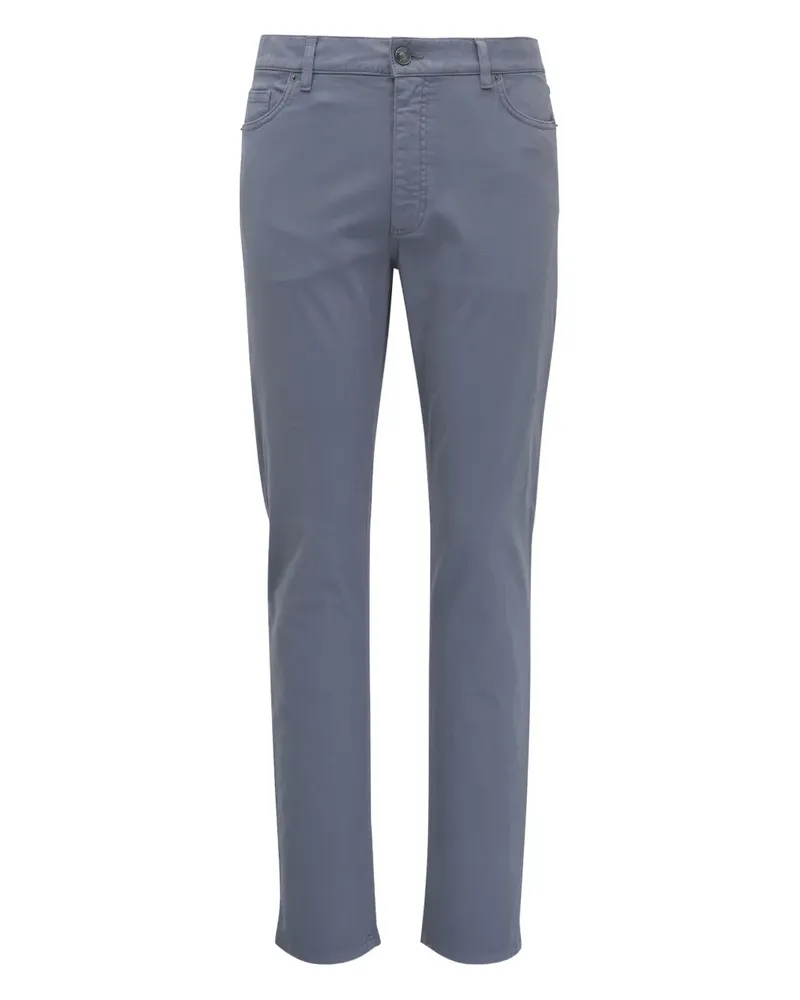 Ermenegildo Zegna Chino mit flacher Front - Blau Blau
