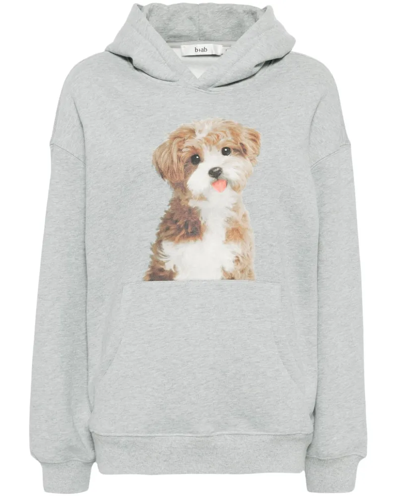 b+ab Hoodie mit Welpen-Print - Grau Grau