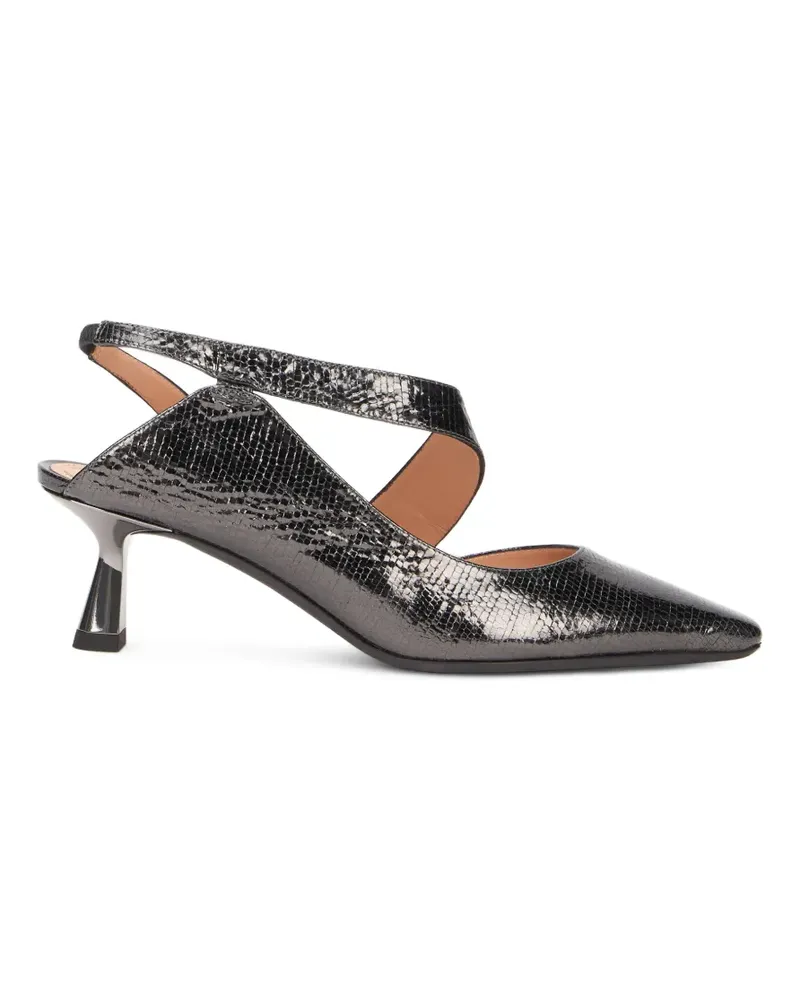 Alberta Ferretti lizard-effect pointed-toe pumps - Schwarz Schwarz