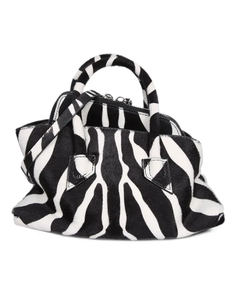 ATTICO Schultertasche aus Ponyhaar mit Zebraprint - Schwarz Schwarz