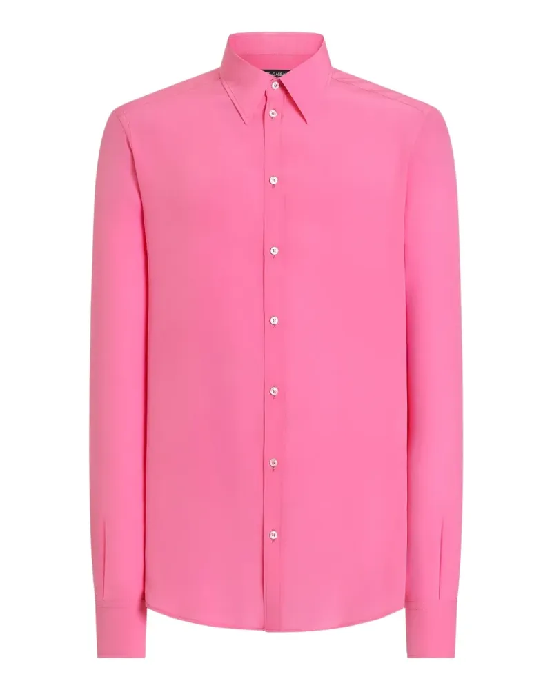 Dolce & Gabbana Martini-Hemd aus Chinakrepp - Rosa Rosa