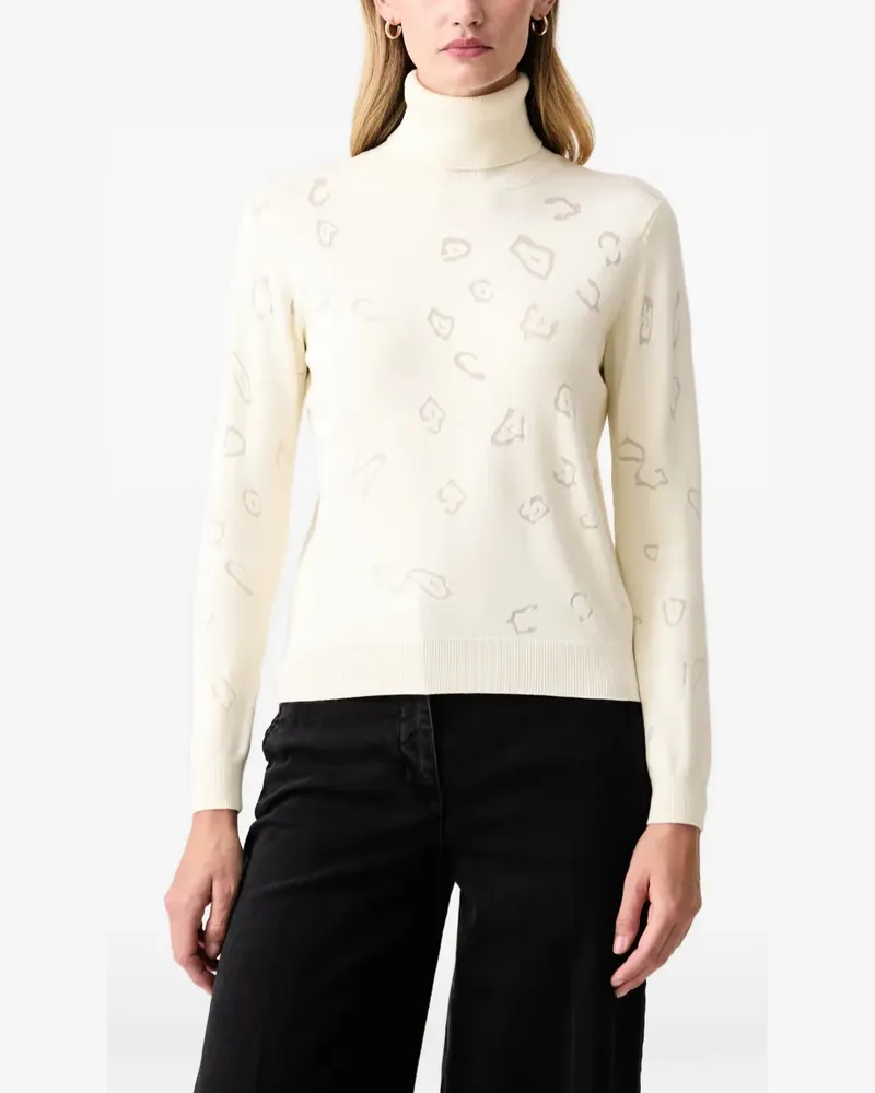 Fracomina Rollkragenpullover mit Leopardenmuster - Nude Nude