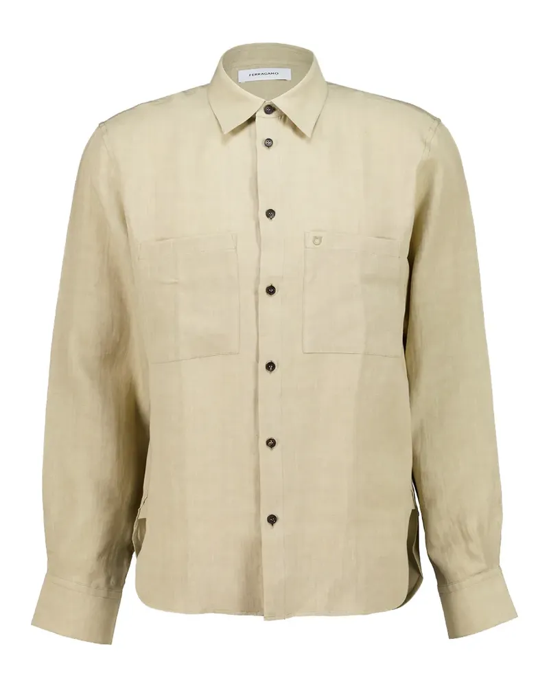 Ferragamo button-up patch-pocket shirt - Nude Nude