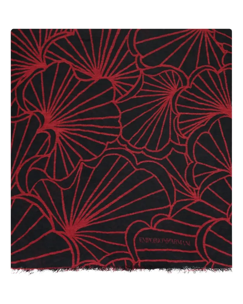Emporio Armani Schal mit Print - Schwarz Schwarz